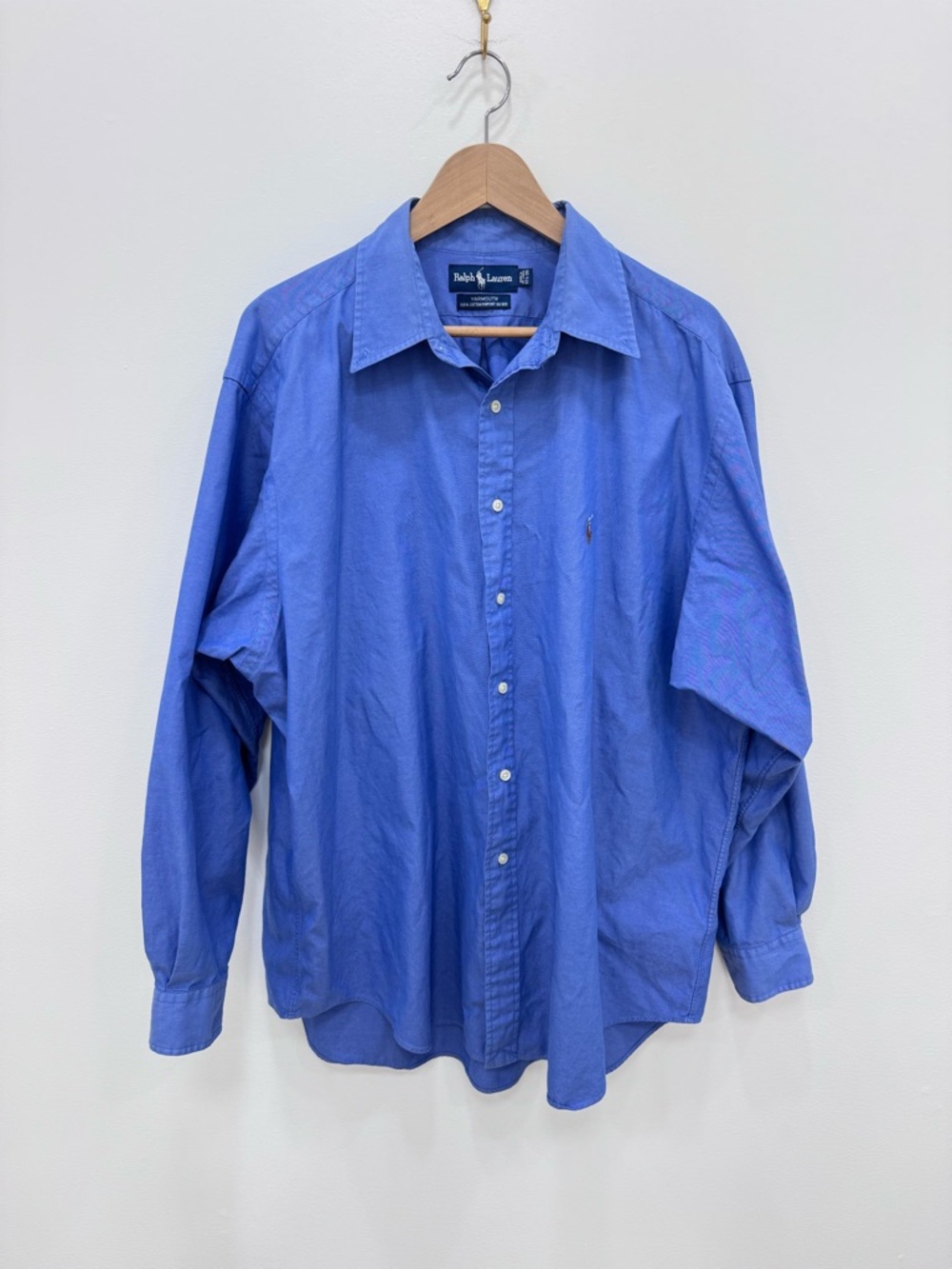 Polo Ralph Lauren Iconic Yarmouth Oxford Blue Casual Button Down Shirt Sz 17 1/2
